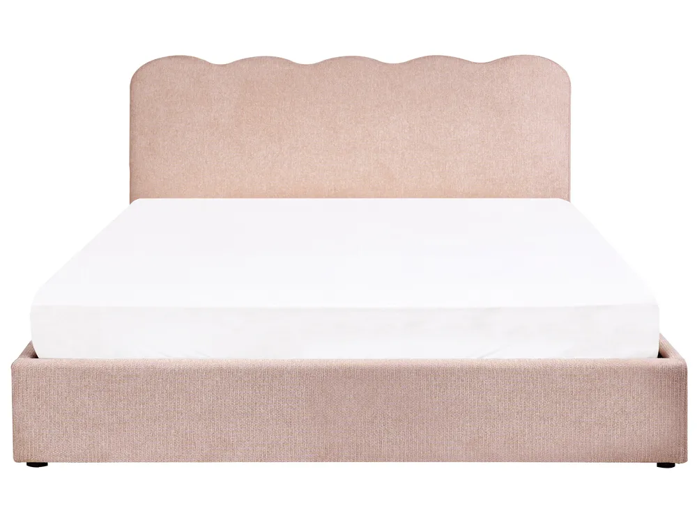 Bett mit Stauraum NANTERRE Stoff Pastellrosa 180 x 200 cm_1084665