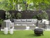 Lounge Set mit Tisch 8-Sitzer XXL modular Polyrattan Grau rechtsseitig