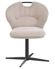 Set of 2 Chairs Swivel WORCESTER Chenille Beige_1161619