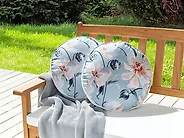 Gartenkissen 2er Set APRICALE Blumenmuster 40 x 40 cm Blau_1183726