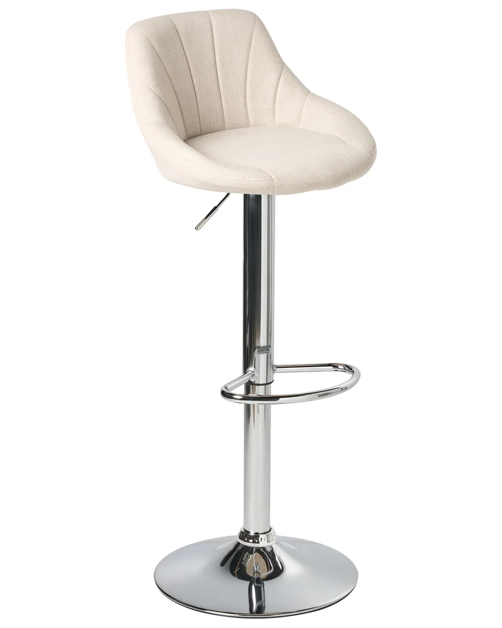 Set of 2 Bar Stools LUCCA Swivel Fabric Light Beige_1011500