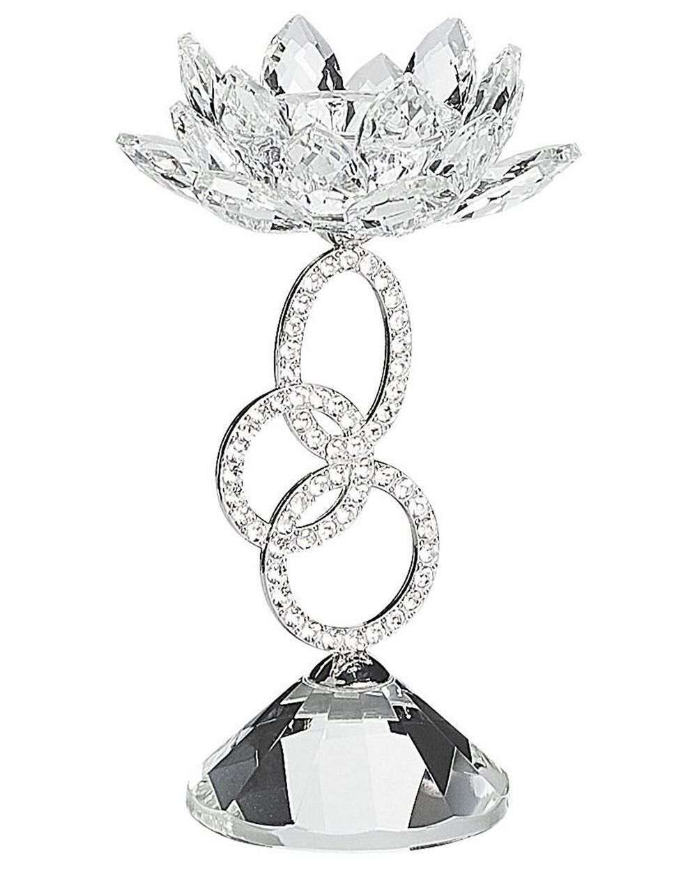Candle Holder OVIEDO 19 cm Glass Silver
