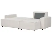 Corner Sofa Bed 3 Seater ABACKA Corduroy Off-White Left Hand_896737
