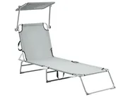 Sonnenliege FOLIGNO mit Relaxfunktion Metall Grau_995214