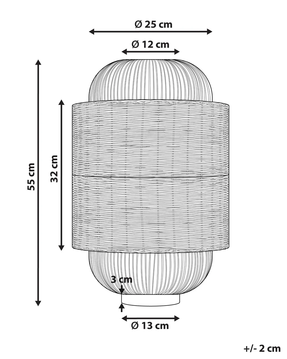 Tischlampe TANGANYIKA Rattan Naturfarben_914558