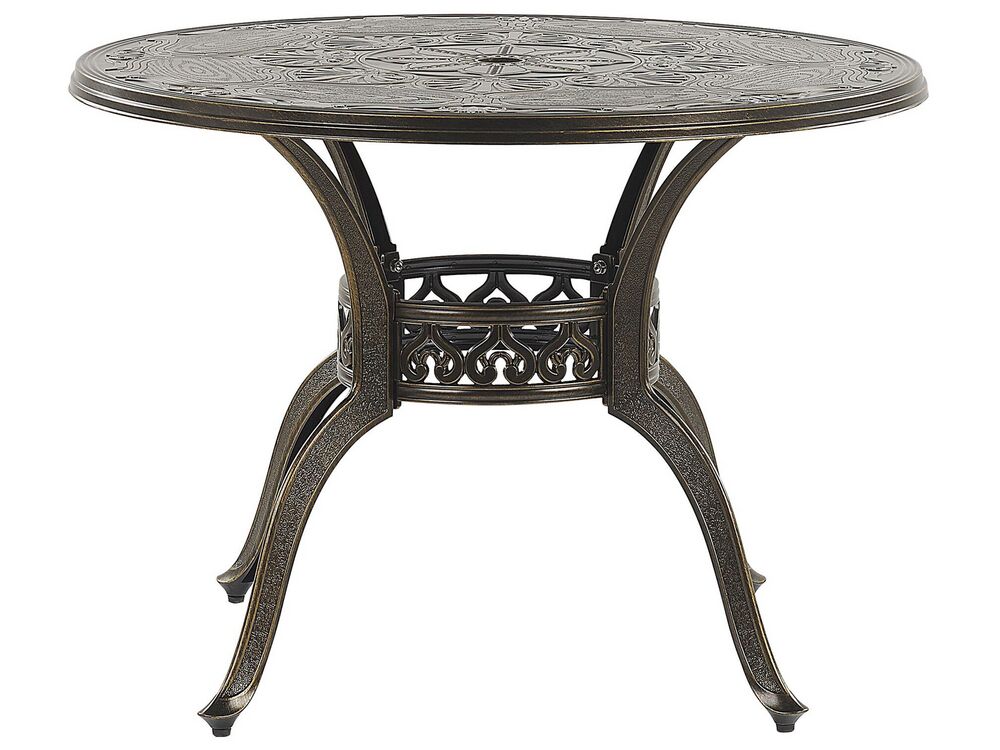 Table de salle à manger de jardin SAPRI 100 cm 100 cm Métal Marron foncé