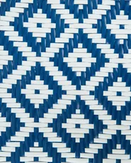 Gartenstuhl 4er Set CASPRI Polyrattan Blau / Weiß_1090665