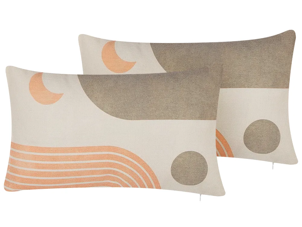 Dekokissen 2er Set MELAMPODIUM 30 x 50 cm Bunt Abstraktes Muster