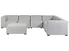 Garten Ecksofa mit Ottomane 7-Sitzer AREZZO modular Hellgrau linksseitig