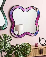 Wandspiegel PULNOY 72 cm 80 cm Rosa_1187321