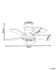 Ventilateur de plafond avec lampe BIVENS Avec télécommande LED Beige clair_1133277