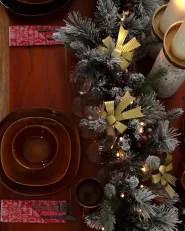 Set of 16 Dinnerware TURMERIC Stoneware Golden Brown_1172500