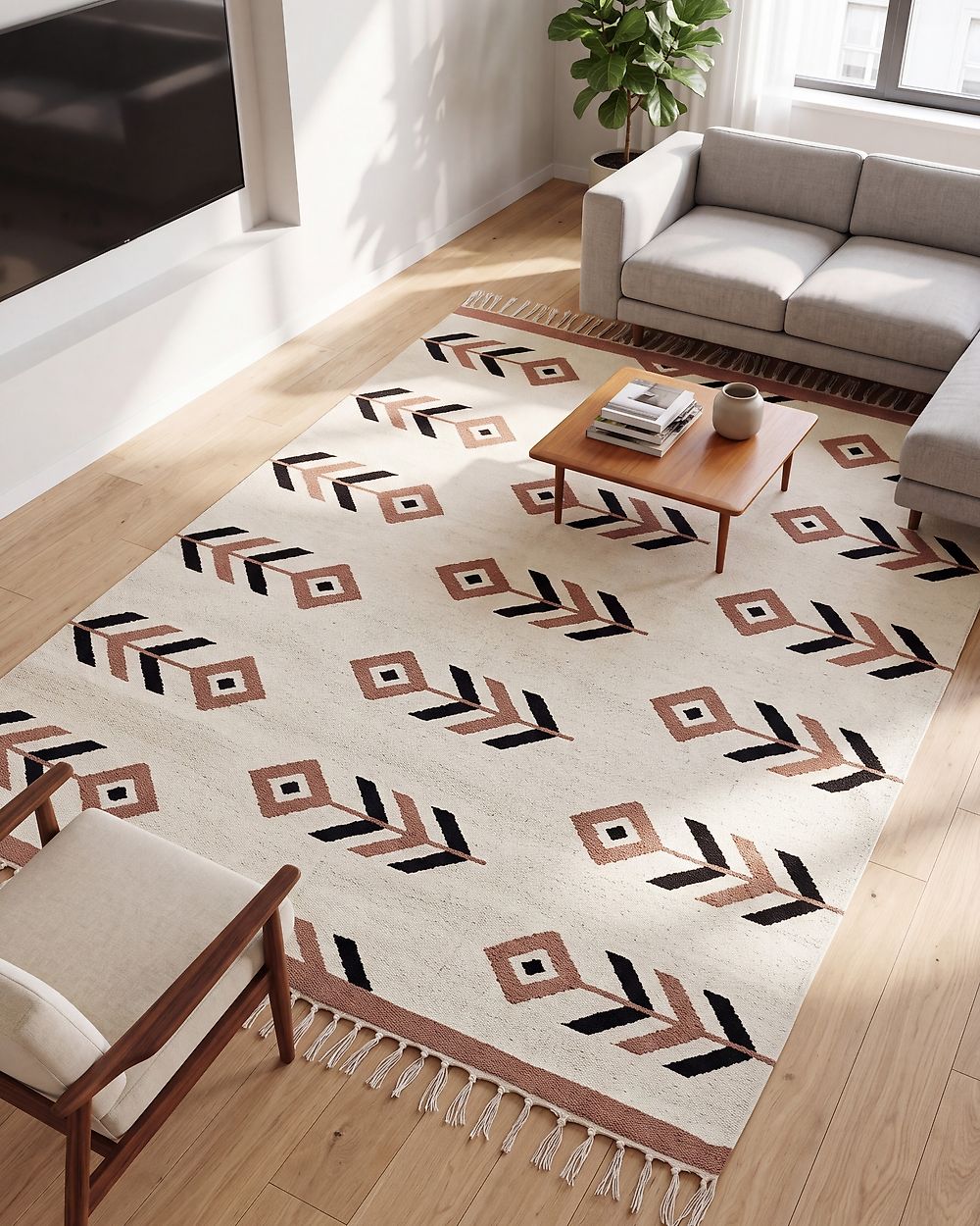Tapis NIAVAN Beige 200 x 300 cm Kilim Coton