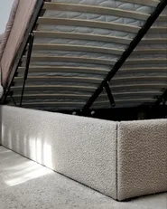 Ottoman Bed QUILLIEN Boucle Beige 160 x 200 cm (EU King Size)_1014200