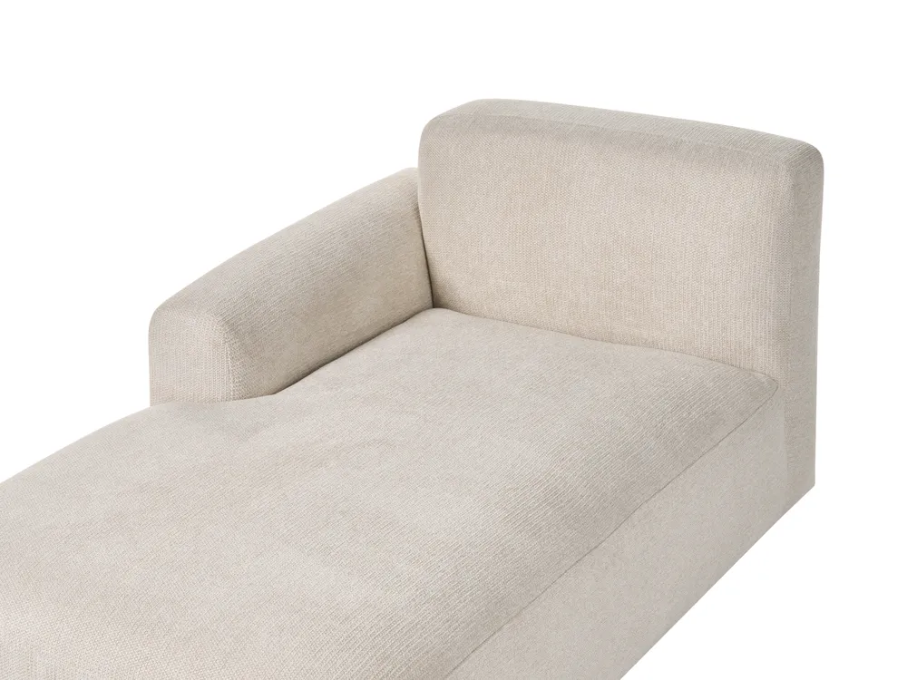 Modular Corner Sofa 3 Seater HEDE with Ottoman Fabric Light Beige Right Hand_1092184