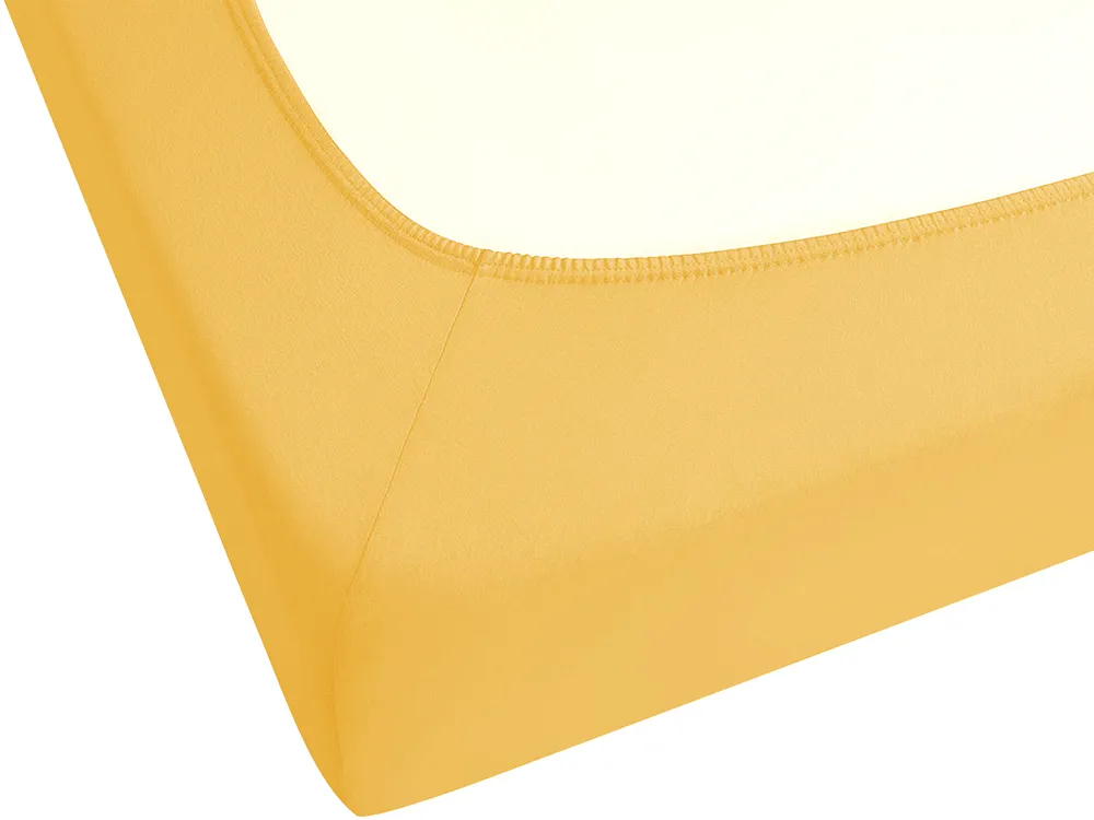 Spannbettlaken JANBU 180 x 200 cm Baumwolle Senfgelb_845280
