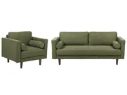 Sofa Set 4-Sitzer NURMO Stoff Dunkelgrün_896037