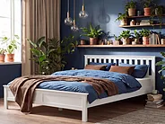 Bett mit Lattenrost Kiefernholz MAYENNE 180 x 200 cm Weiß_1151350