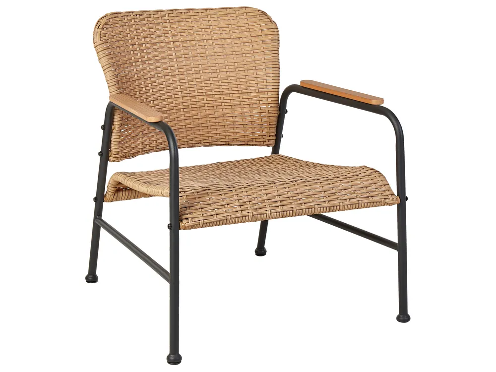 Garden Lounge Set with Table 4 Seater OFANTO PE Rattan Natural_938767