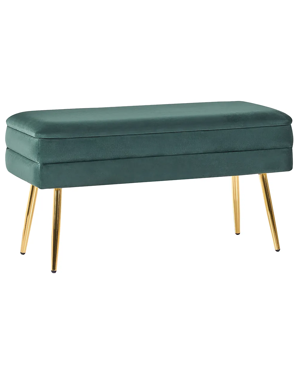 Banc de rangement rembourré DURHAM Velours Vert foncé_1194836