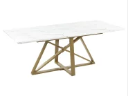 Ausziehbarer Esstisch MAXIMUS Weißer Marmor 160/200 cm 90 cm_850390