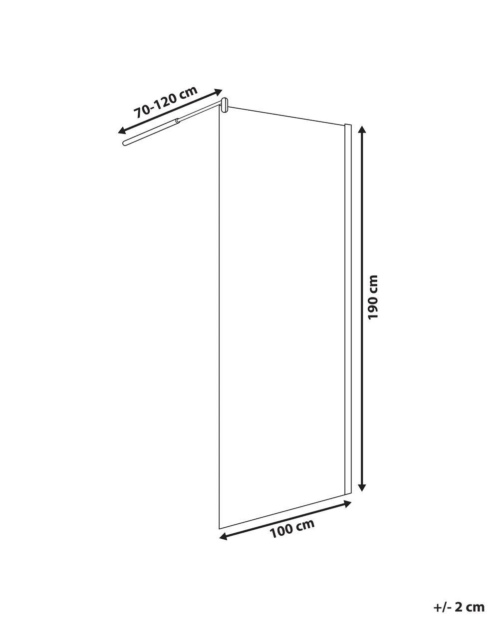 Duschwand AHAUS 100 x 190 cm Silber_944263