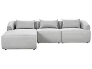 Ecksofa SVANSELE Stoff Hellgrau rechtsseitig_1183807