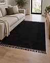 Teppich BITLIS Schwarz 140 x 200 cm Baumwolle
