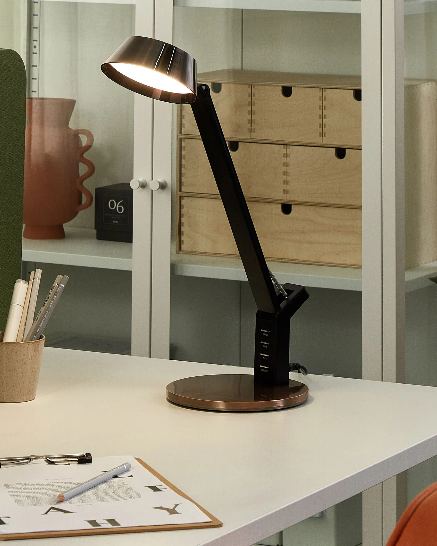 LED Schreibtischlampe CHAMAELEON mit Dimmer Metall Kupfer_854114