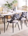 Esszimmerstuhl 2er Set ANSLEY Samtstoff Grau