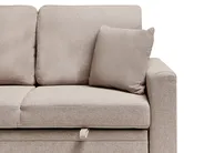 Eckschlafsofa 3-Sitzer NASSJO Kunstleinen Hellbraun rechtsseitig_999565
