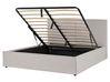 Bett mit Stauraum MOISSAC Stoff Hellgrau 160 x 200 cm