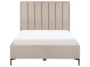 Bett mit Stauraum SEZANNE Samtstoff Taupe 140 x 200 cm_892494