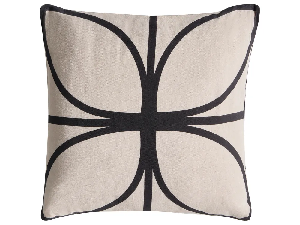 Dekokissen 3er Set AGATHIS 30 x 50 cm Baumwolle Schwarz / Beige Abstraktes Muster_1041346