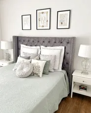 Bett mit Lattenrost Samtstoff LUBBON 180 x 200 cm Grau_826900