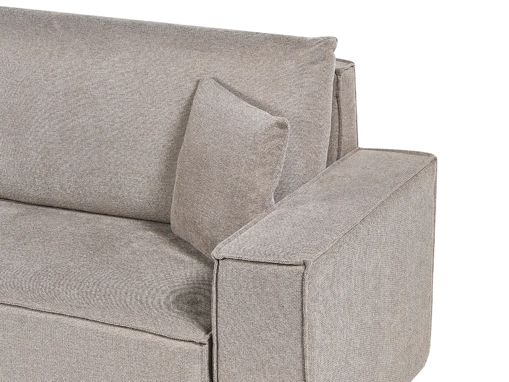 Eckschlafsofa 3-Sitzer KARILA mit Stauraum Stoff Taupe rechtsseitig_886037