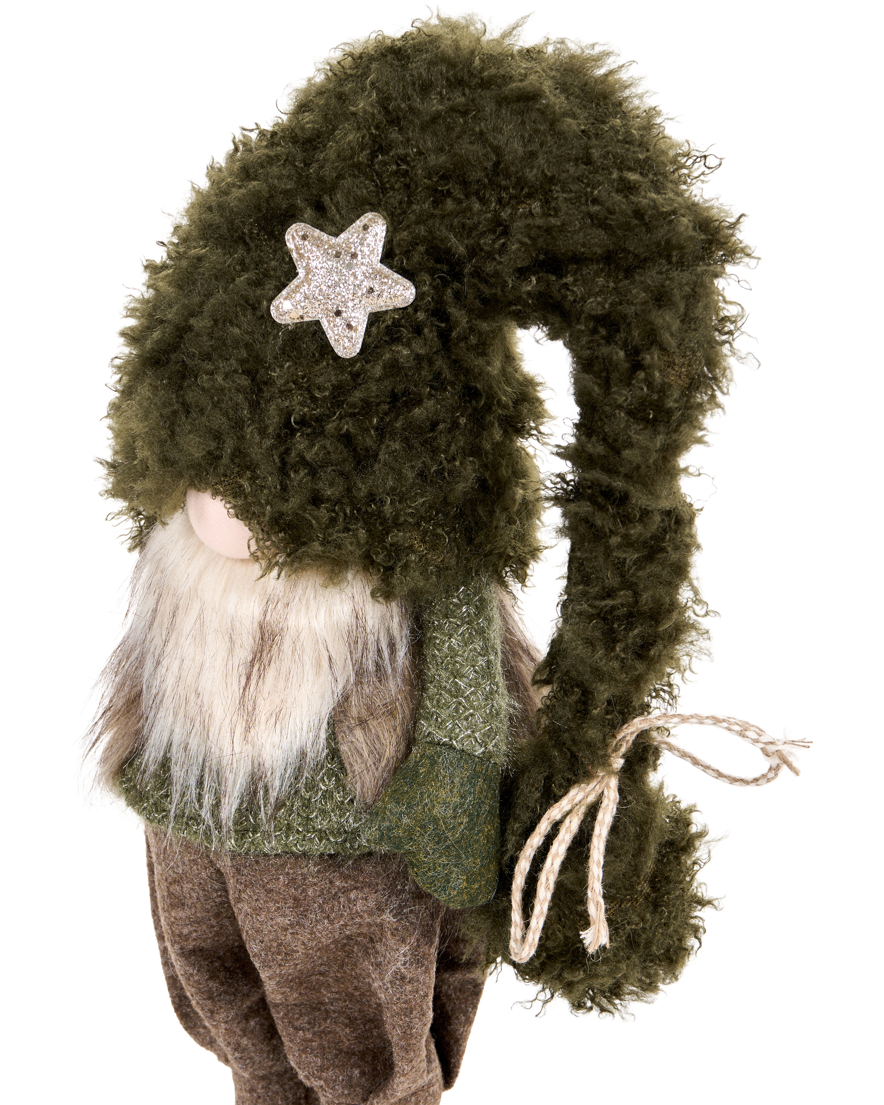 Weihnachtsdekoration 2er Set PORRAS 44-57/57-70 cm Zwerg Braun / Grün_1175000