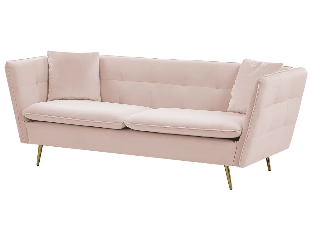 Sofa 3 Seater FREDERICA Velvet Pink_766876