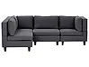 Modul Ecksofa 4-Sitzer UNSTAD Stoff Dunkelgrau rechtsseitig
