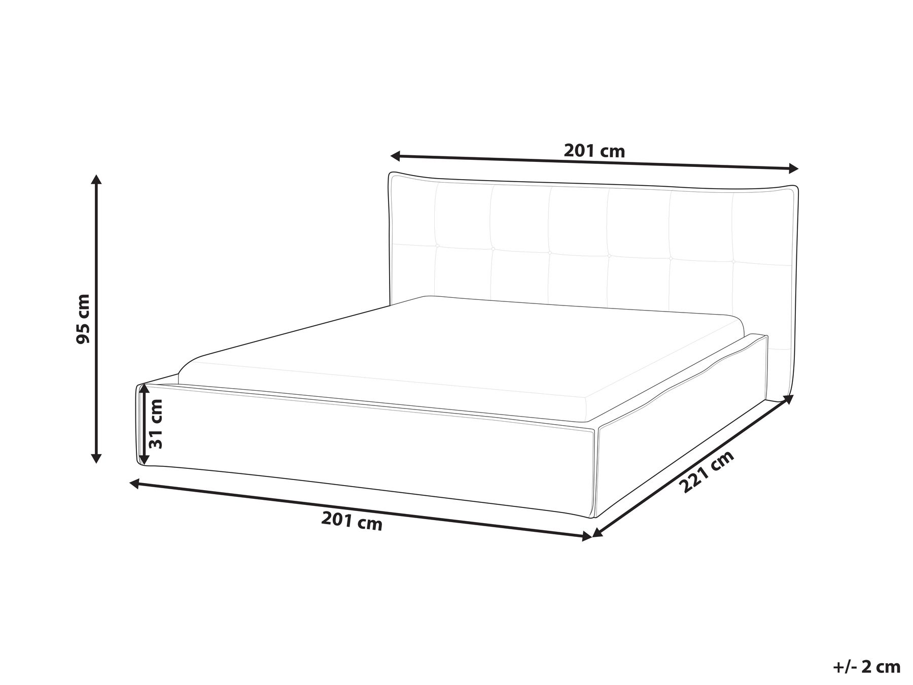 Bed Faux Linen LESTRE 160 x 200 cm (EU King Size) Taupe_960036