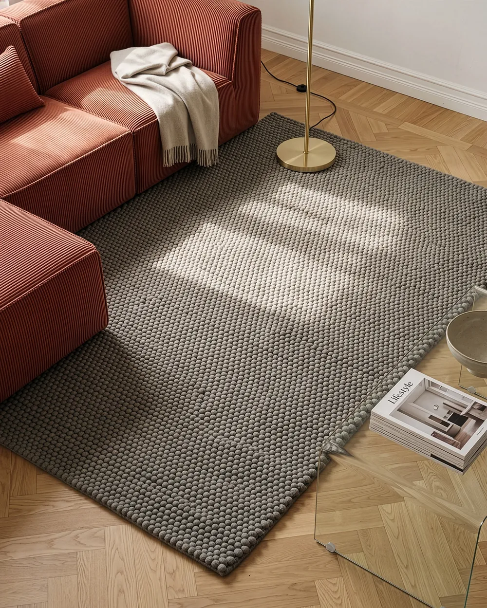 Teppich KORDEA Grau 160 x 230 cm Wolle