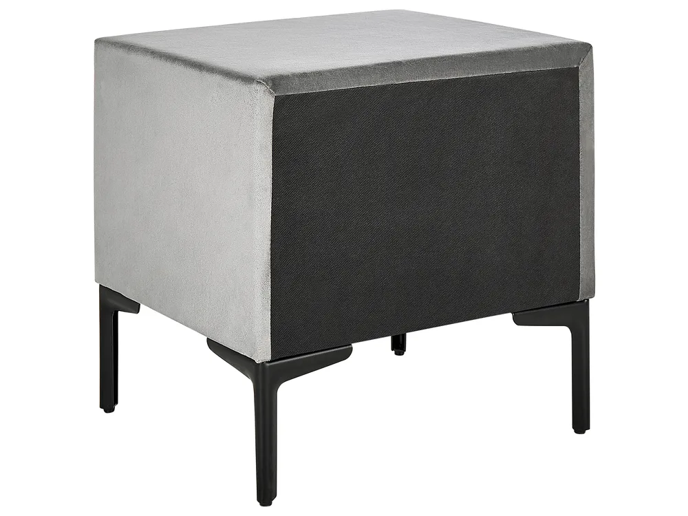 Bedroom Set SEZANNE Velvet Light Grey 160 x 200 cm (EU King Size)_795658