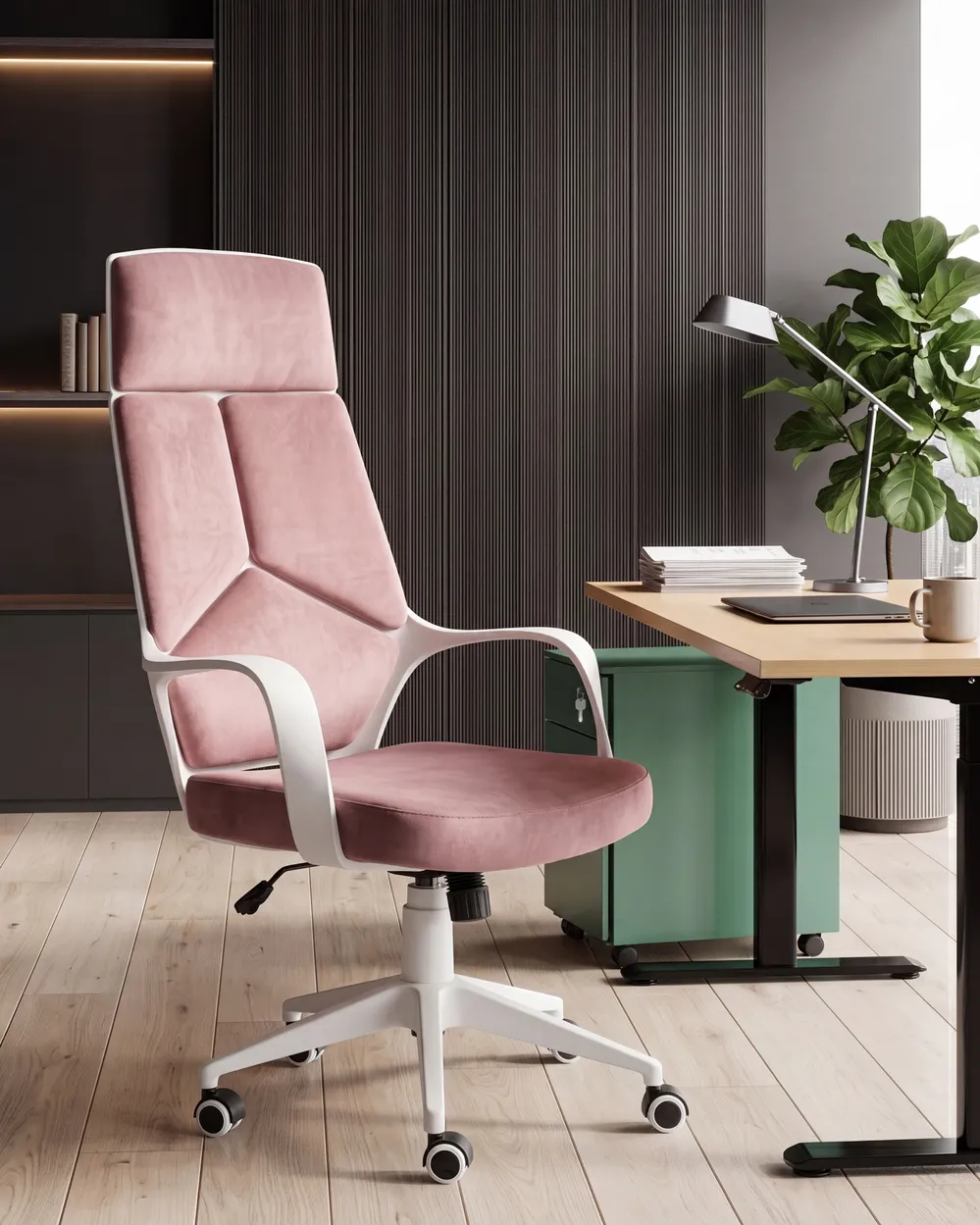 Office Chair DELIGHT Velvet Pastel Pink_1102421