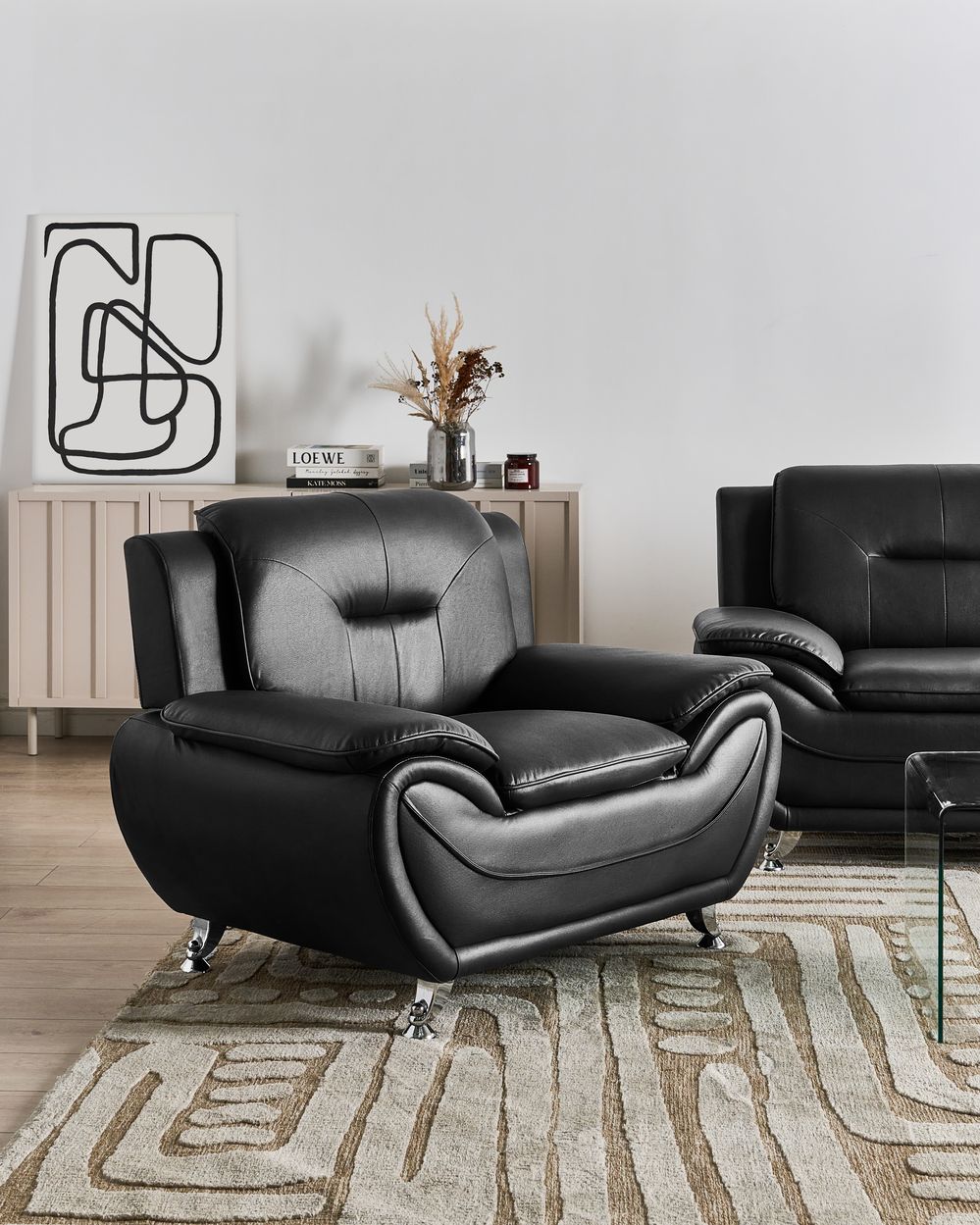 Fauteuil LEIRA Kunstleer Zwart