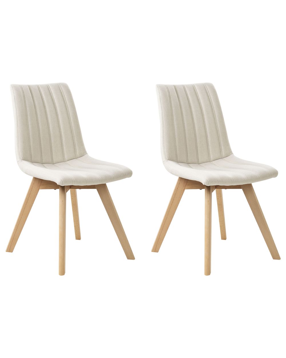 Lot de 2 chaises de salle à manger CALGARY Tissu Blanc cassé