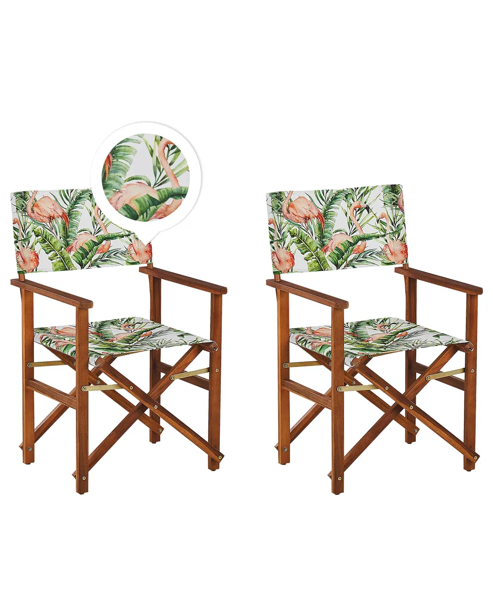 Set of 2 Garden Chairs CINE Acacia Wood Dark Brown