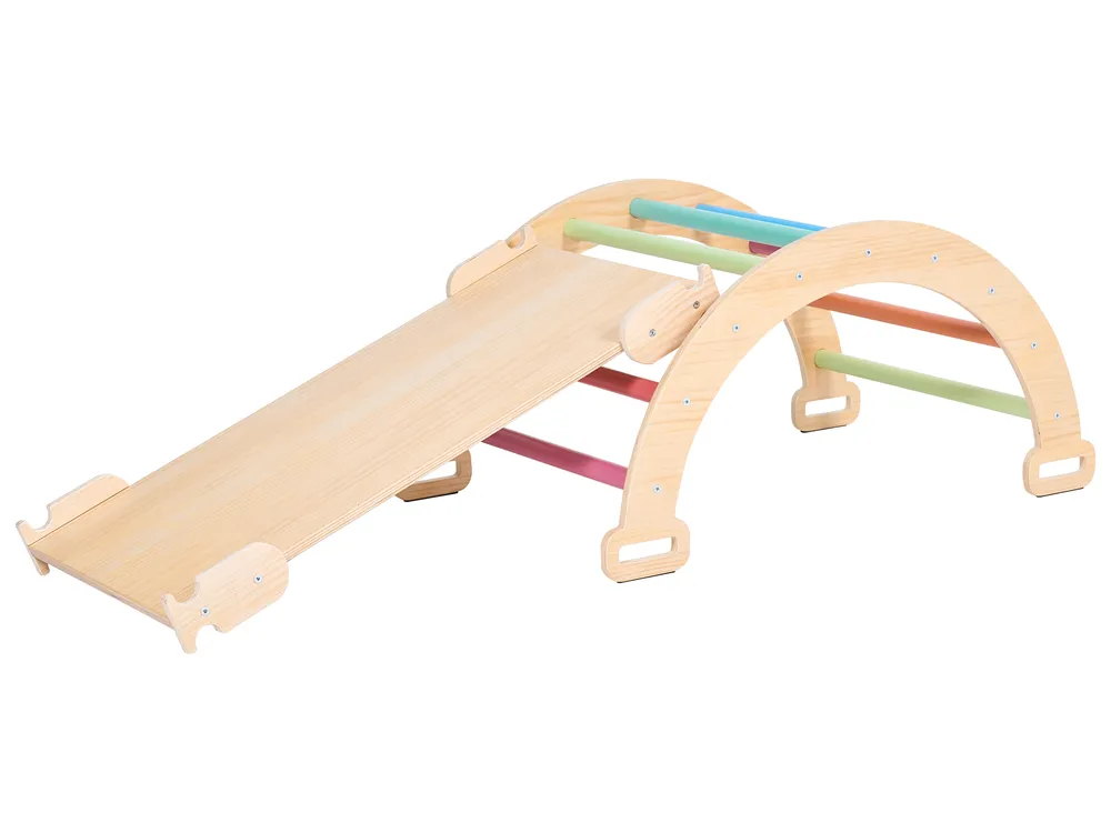 Multifunctional Climbing Arch MOAMA Pine Wood Light Brown_1083391