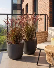 Lot de 2 pots de fleurs DRABA 44 cm Noir_1123638