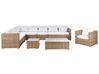 Lounge Set mit Tisch 8-Sitzer XXL modular Polyrattan Hellbraun rechtsseitig