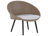 Bistro Set with Cushions ORTIGIA PE Rattan Light Beige Beige_812320